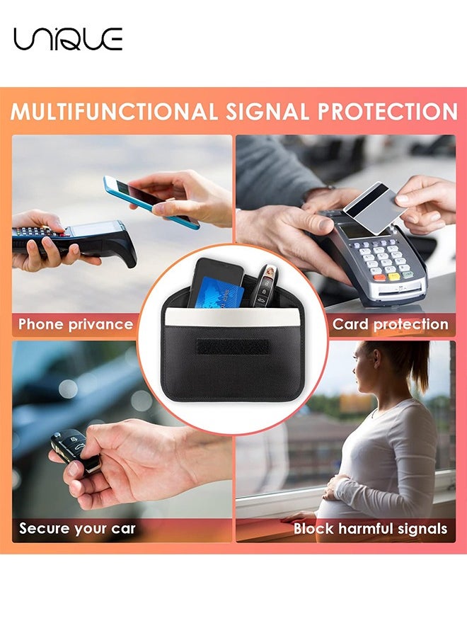 Unique - 2 Pack Faraday Bags for Car Keys and Cell Phone, Signal Blocking Key Pouch Wallet, Anti Theft Car Protection, Cell Phone Signal Jammer WiFi/GSM/LTE/NFC/RFID, Blocker - Image 1