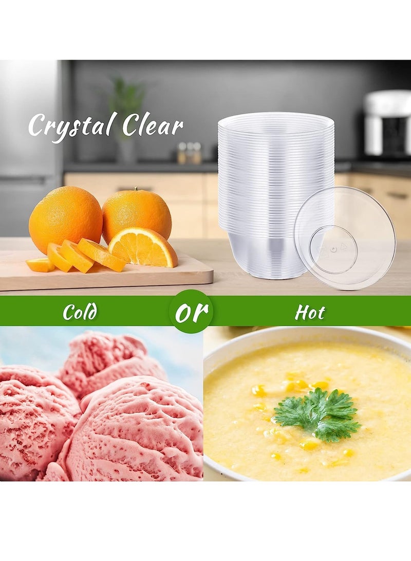 Clear Disposable Plastic Bowls Sturdy Salad and Soup Bowls Ideal for Ice Cream and Candy Serving Perfect for Weddings Birthdays Parties and Events 50 Pack - Image 5