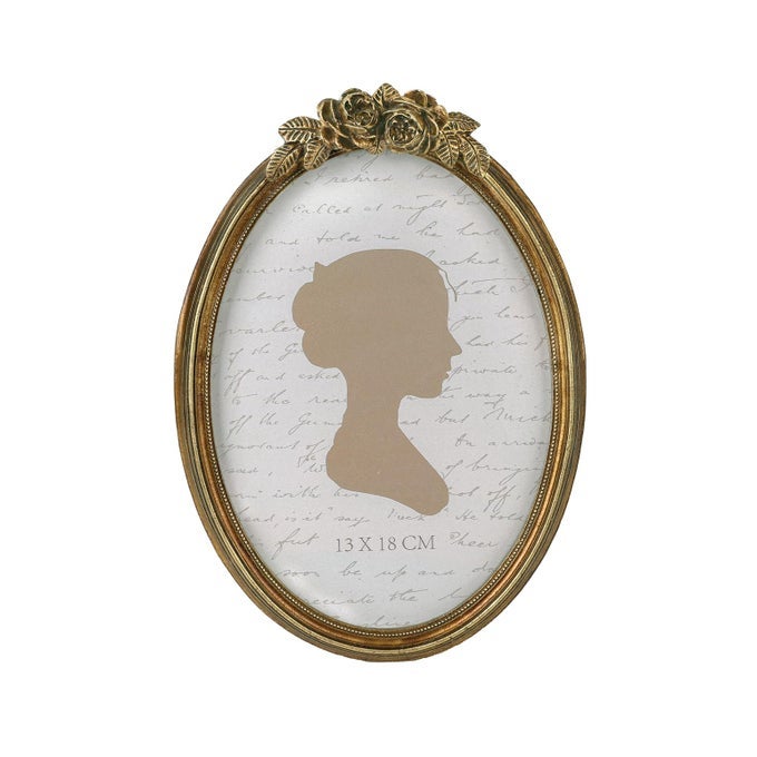 VINTAGE PICTURE FRAME 5X7 INCH OVAL ANTIQUE PHOTO FRAMES WITH GLASS FRONT LUXURY PHOTO DISPLAY TABLETOP WALL HANGING GIFT IDEAS BRONZE ROSE