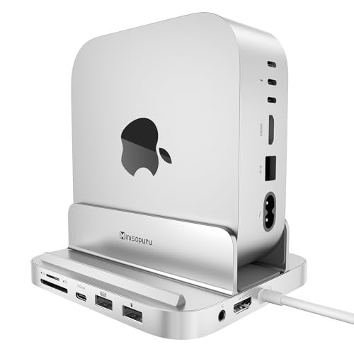 Minisopuru MINI218B MAX Mac mini M4 Dock with 4K@60 HDMI, 8TB M.2 NVMe SSD Enclosure,10Gbps USB C/A Mac mini M4 Hub, TF& SD, 2X USB A 2.0, Audio, Aluminum Vertical Stand for Mac mini M4/M4 Pro 2024 - Image 1