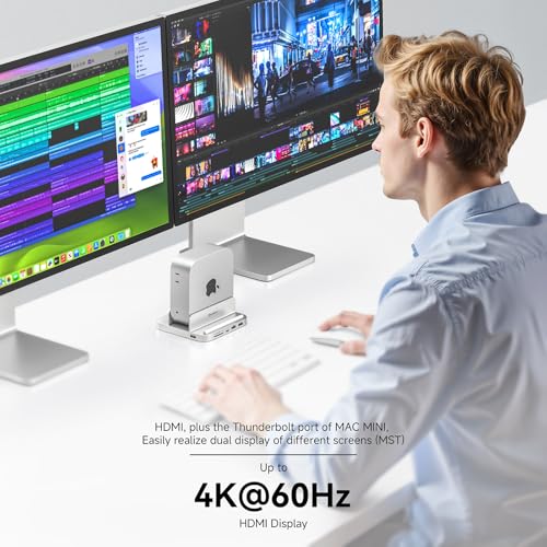 Minisopuru MINI218B MAX Mac mini M4 Dock with 4K@60 HDMI, 8TB M.2 NVMe SSD Enclosure,10Gbps USB C/A Mac mini M4 Hub, TF& SD, 2X USB A 2.0, Audio, Aluminum Vertical Stand for Mac mini M4/M4 Pro 2024 - Image 3