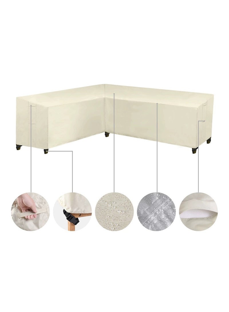 Kuajingdi Indoor and outdoor patio living room Corner sofa furniture cover, dustproof windproof waterproof 420D oxford fabric protective equipment  - Image 1
