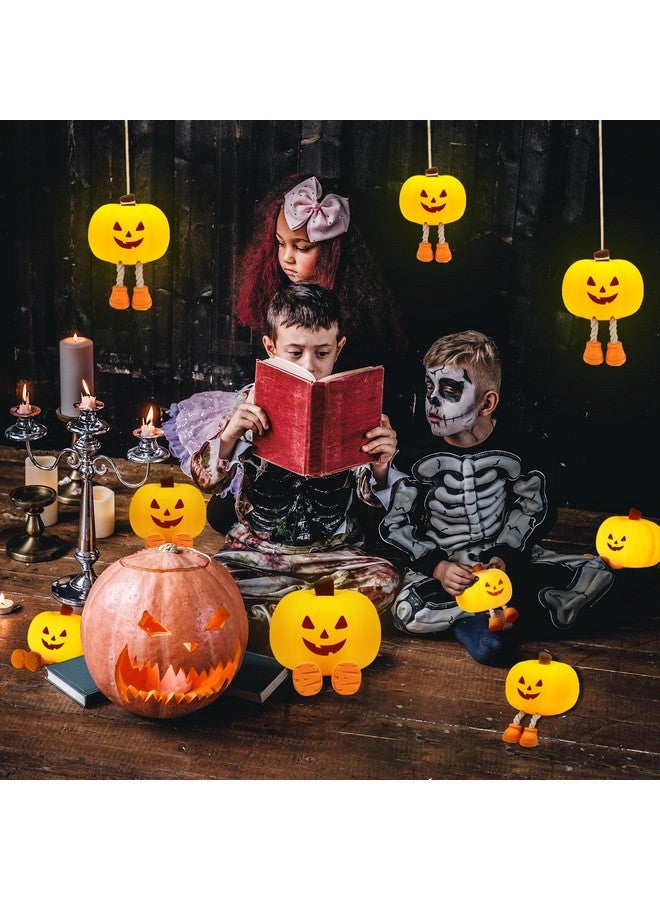 Gefaxi Pumpkin Night Light for Kids Cute Jack O Lantern Halloween Decor Nightlight for Baby Nursery Toddler Squishy Pumpkin Lights Cordless Rechargeable Dimmable Silicone Bedside Lamp Halloween Gifts - Image 2