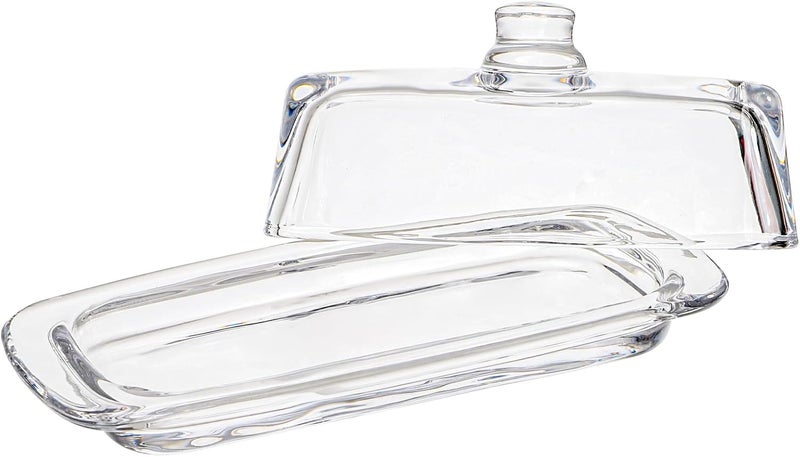 Hedume Set of 2 Glass Butter Dish with Handled Lid, Classic Clear 2-Piece Design Butter Keeper, Food Safe and Dishwasher Safe Standard Size of Butter Dish - Image 3