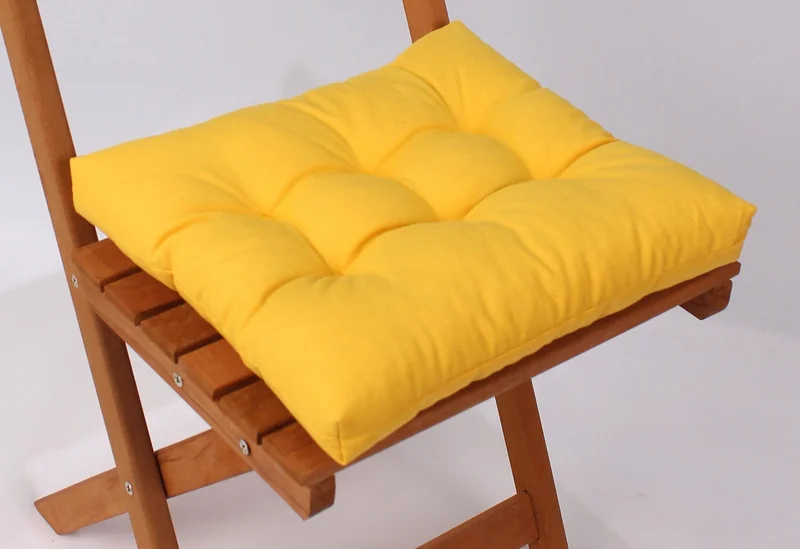 Altın Pamuk Gold Cotton Luxury Bistro Wooden Kitchen Garden Chair Cushion Set 2 Pieces with Backrest
