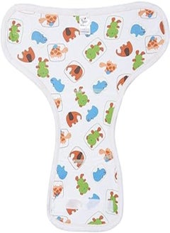 Papillon Papillon cotton diapers washable printed for unisex-white&orange-new born 