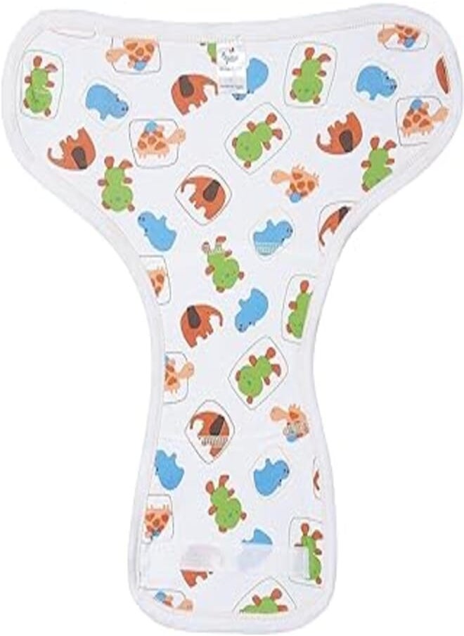 Papillon Papillon cotton diapers washable printed for unisex-white&orange-new born 