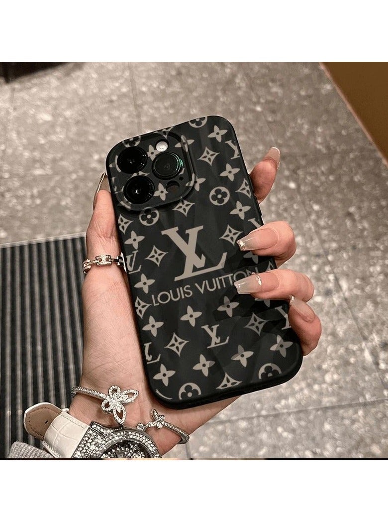 NIBEMINENT Letter Print Protective TPU Case Cover For IPhone 16 Pro, Black