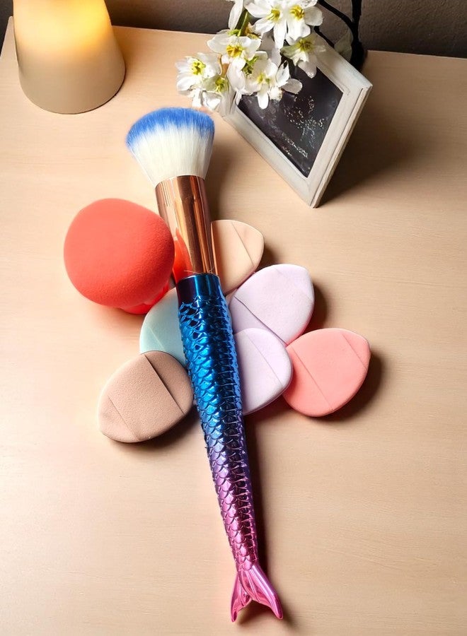 كرونيكس مجموعة مكياج كرونكس 8 قطع - فرشاة وجه واحدة، 6 إسفنجات صغيرة لتوزيع البودرة على الأصابع، وإسفنجة مكياج تجميلية واحدة | أدوات دمج ناعمة للحصول على كريم أساس، أحمر خدود، ومكياج عيون مثالي - Image 3