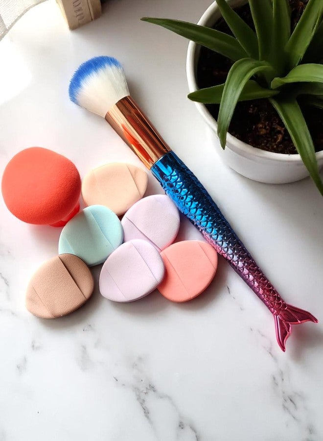 كرونيكس مجموعة مكياج كرونكس 8 قطع - فرشاة وجه واحدة، 6 إسفنجات صغيرة لتوزيع البودرة على الأصابع، وإسفنجة مكياج تجميلية واحدة | أدوات دمج ناعمة للحصول على كريم أساس، أحمر خدود، ومكياج عيون مثالي - Image 2