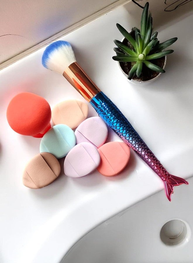 كرونيكس مجموعة مكياج كرونكس 8 قطع - فرشاة وجه واحدة، 6 إسفنجات صغيرة لتوزيع البودرة على الأصابع، وإسفنجة مكياج تجميلية واحدة | أدوات دمج ناعمة للحصول على كريم أساس، أحمر خدود، ومكياج عيون مثالي - Image 1