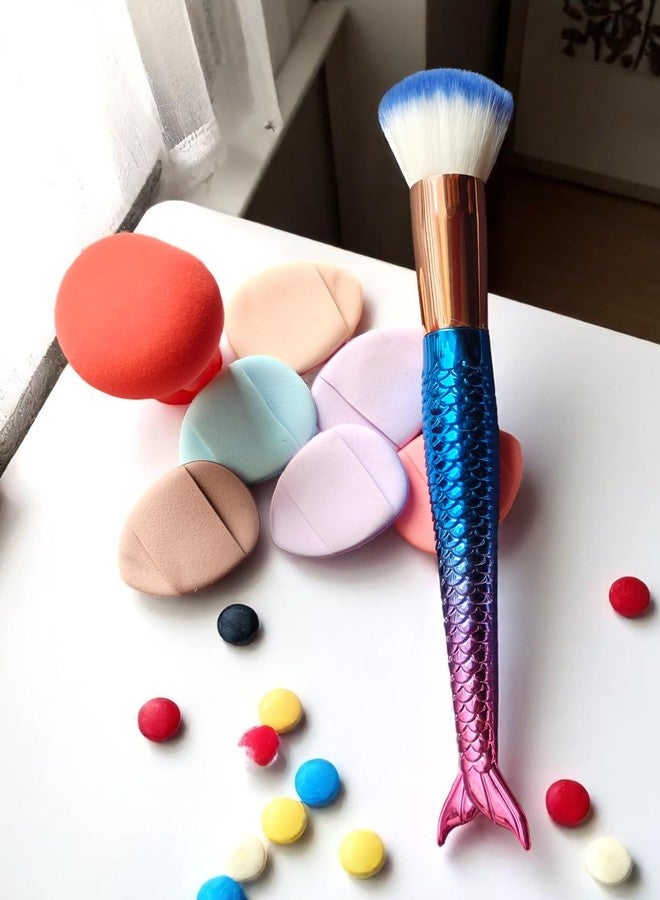 كرونيكس مجموعة مكياج كرونكس 8 قطع - فرشاة وجه واحدة، 6 إسفنجات صغيرة لتوزيع البودرة على الأصابع، وإسفنجة مكياج تجميلية واحدة | أدوات دمج ناعمة للحصول على كريم أساس، أحمر خدود، ومكياج عيون مثالي - Image 5