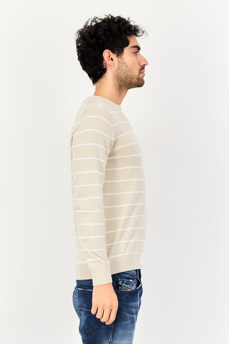 Celio Men Crew Neck Textured Long Sleeve Sweater, Multicolor - Image 3