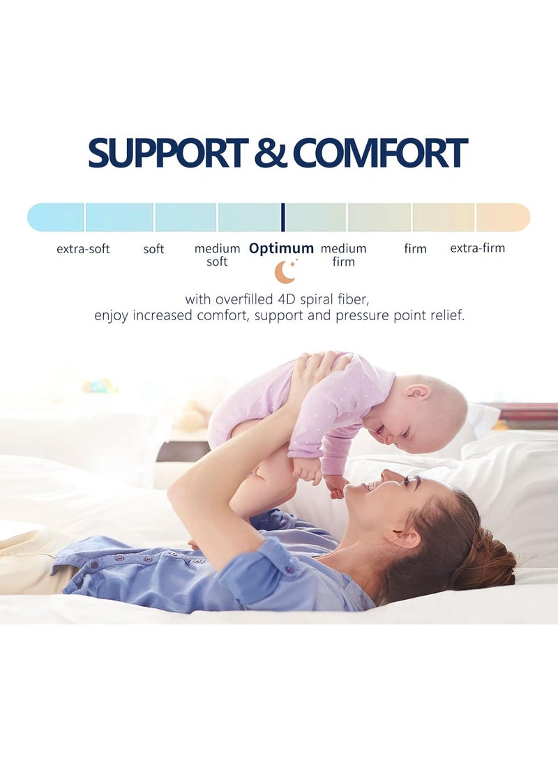 7 cm Thick  Double Size Mattress Topper, White, 200 x 120 cm | 600GSM, CertiPUR-US, Pressure Relief, Breathable Cover, Pressure |Point Support, 1cm Stripe, 4 Sided Elastic, Includes 2 Pillow Covers - Image 4