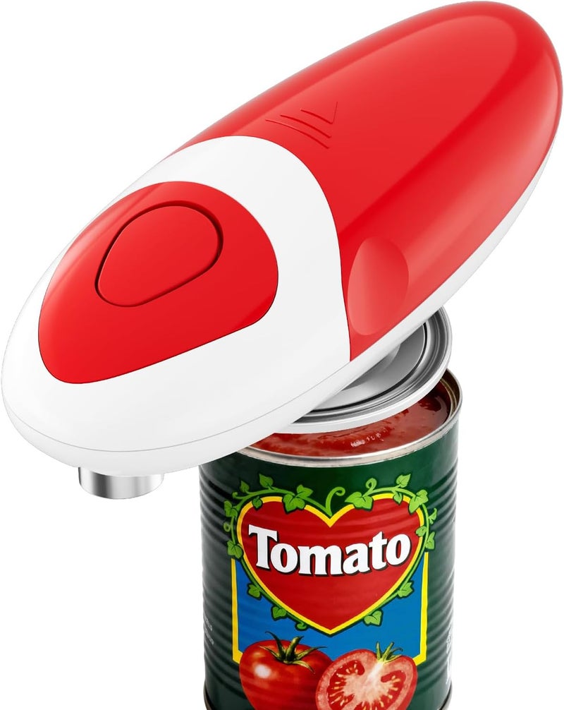 Befumly Electric Can Opener for Seniors One Touch - Easy Use, Smooth Edge Side Cut Auto Can Opener with Power Motor Fits All Can Sizes - Battery Operated, Hand Free for Kitchen by (Red) - Image 1