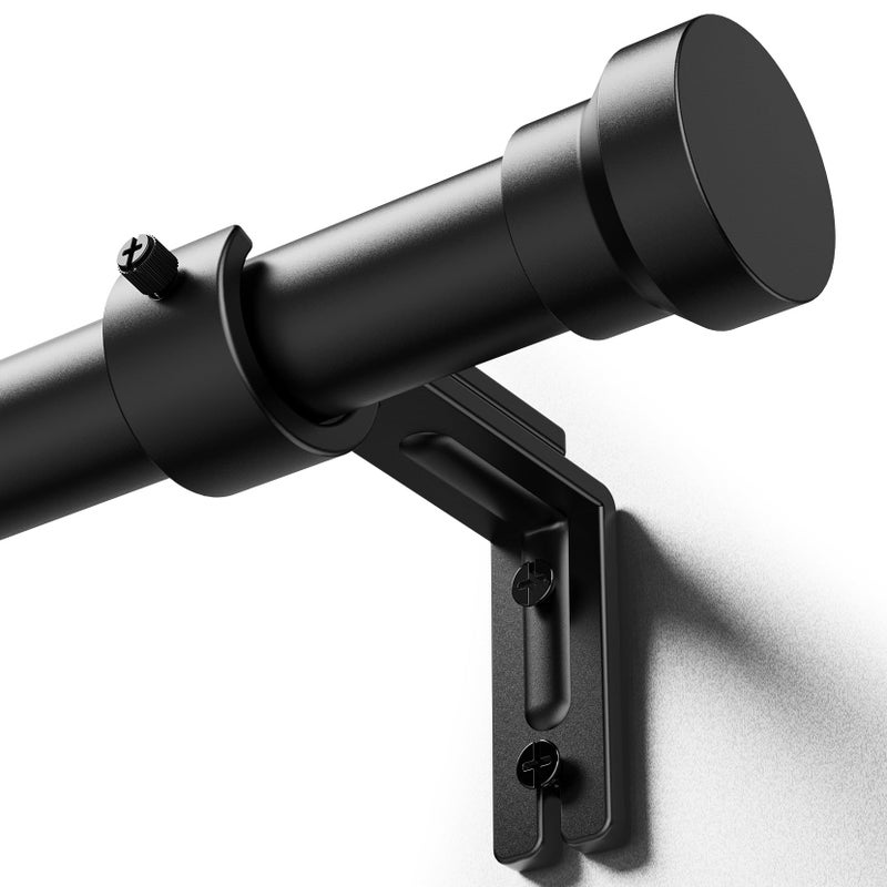 YaFex Curtain Rods 32-84 Inch, Heavy Duty 1 Inch Adjustable Curtain Rod for Windows, Black Long Window Treatment Rods, Modern Design, Easy Installation - Image 1