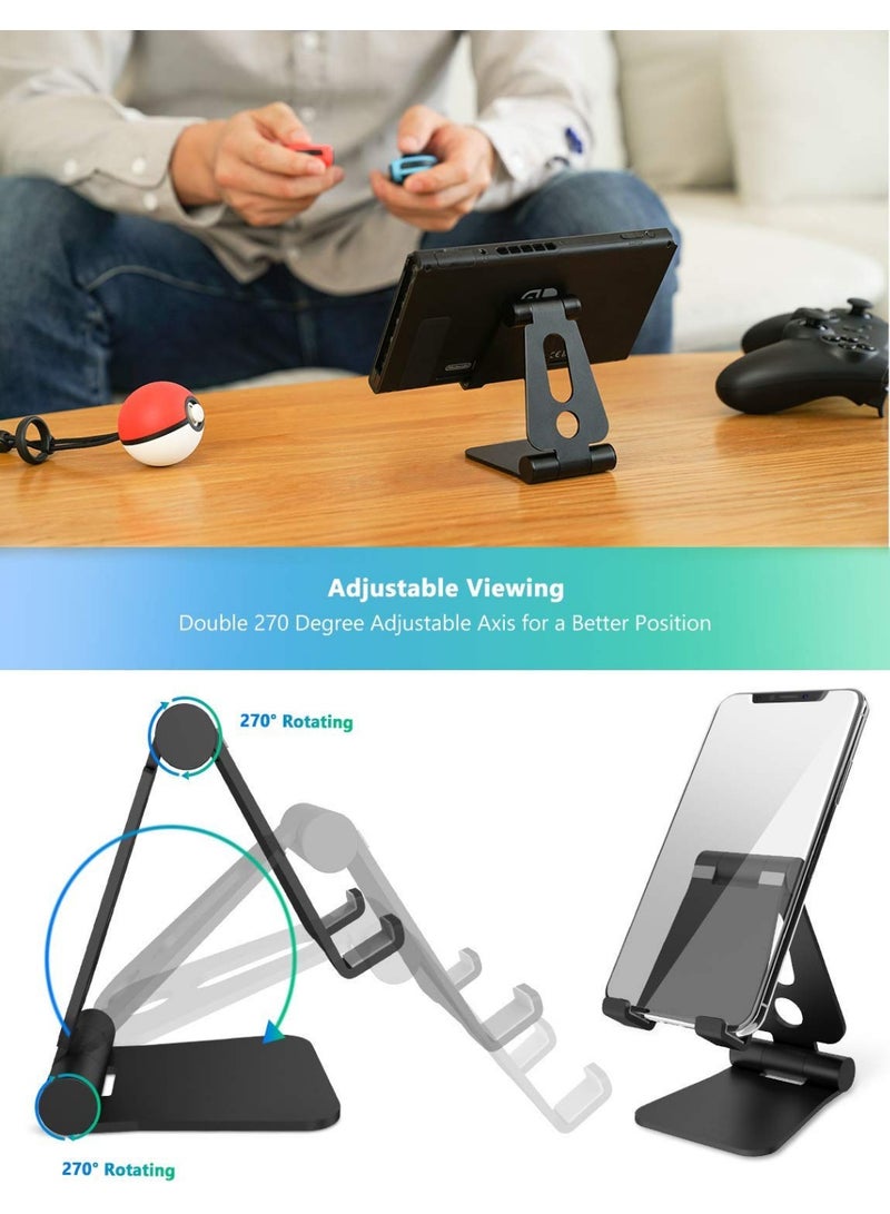 WinCheer Adjustable Cell Phone Stand for Desk, Multi-Angle Foldable Aluminum Phone Holder Cradle Desktop Dock Compatible with iPhone 17/16/15/14 Pro Max Air, Android Smartphone, Switch, Kindle Accessories - Image 2