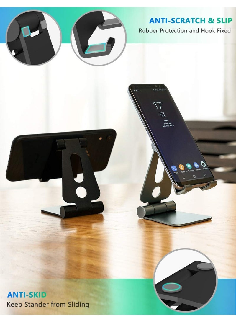 WinCheer Adjustable Cell Phone Stand for Desk, Multi-Angle Foldable Aluminum Phone Holder Cradle Desktop Dock Compatible with iPhone 17/16/15/14 Pro Max Air, Android Smartphone, Switch, Kindle Accessories - Image 5