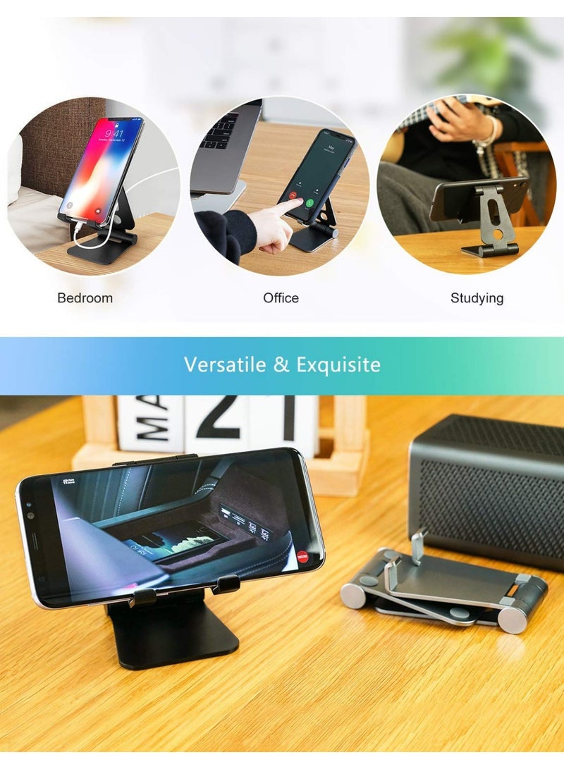 WinCheer Adjustable Cell Phone Stand for Desk, Multi-Angle Foldable Aluminum Phone Holder Cradle Desktop Dock Compatible with iPhone 17/16/15/14 Pro Max Air, Android Smartphone, Switch, Kindle Accessories - Image 4
