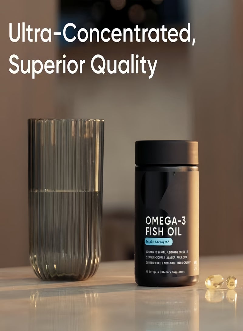 أوميغا **الترجمة الاحترافية:**   أوميغا-3 بتركيز فائق ثلاثي (1250 ملغ) • مُصنَّع من ألاسكوميغا® • بتركيبة ثلاثي الغليسريد من EPA وDHA   │ دعم صحة القلب، الدماغ والمفاصل │   **معتمد بـ IFOS 5 نجوم • خالٍ من الكائنات المعدلة وراثيًا • خالٍ من الغلوتين**   عبوة 90 كبسولة هلامية - Image 2