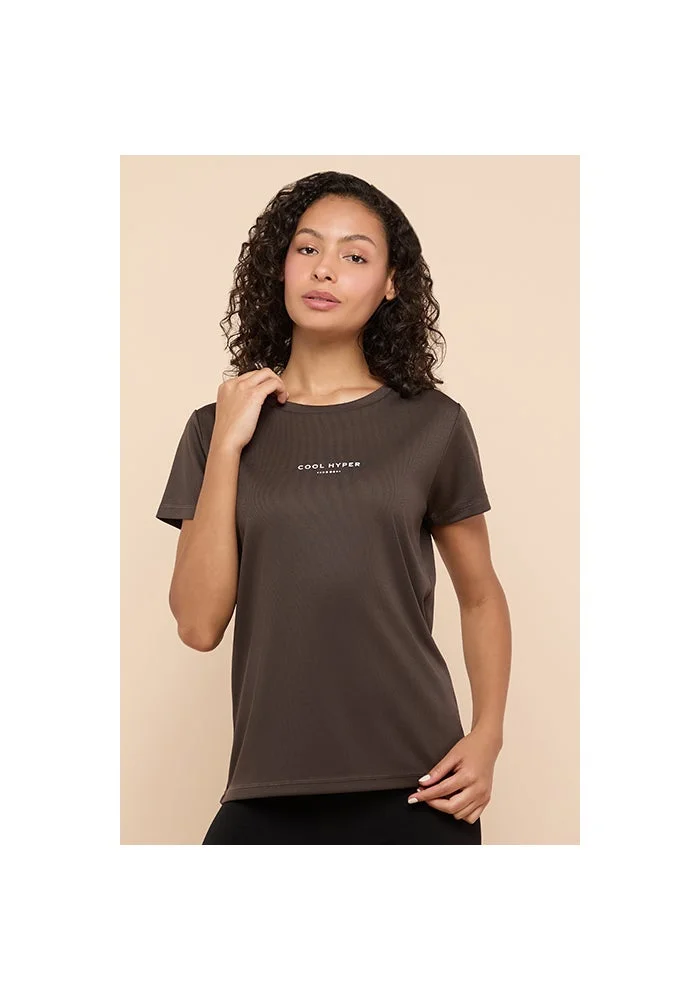 Printed Active T-Shirt with Crew Neck and Short Sleeves