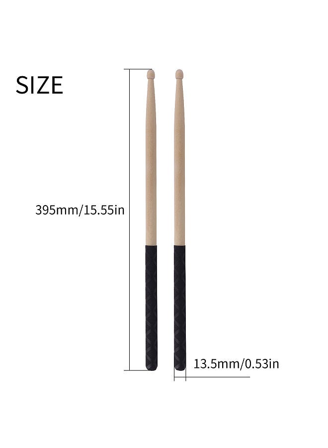 Generic 1-Pair Drumstick 5A  Anti Slip Drumstick Antiskid Drum Sticks Maple Wood Drumsticks Triangular Tip with Non-Slip Wrapped Handle Musical Instrument Drum Set Accessories  - Image 4
