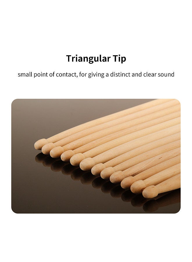 Generic 1-Pair Drumstick 5A  Anti Slip Drumstick Antiskid Drum Sticks Maple Wood Drumsticks Triangular Tip with Non-Slip Wrapped Handle Musical Instrument Drum Set Accessories  - Image 3