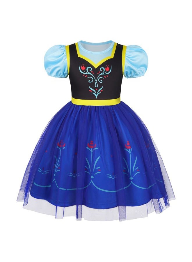Benylion Princess Dress for Girls Halloween Cosplay Outfits Princess Costume Birthday Gift Fancy Party Dress, Blue, 5-6 years - Image 1