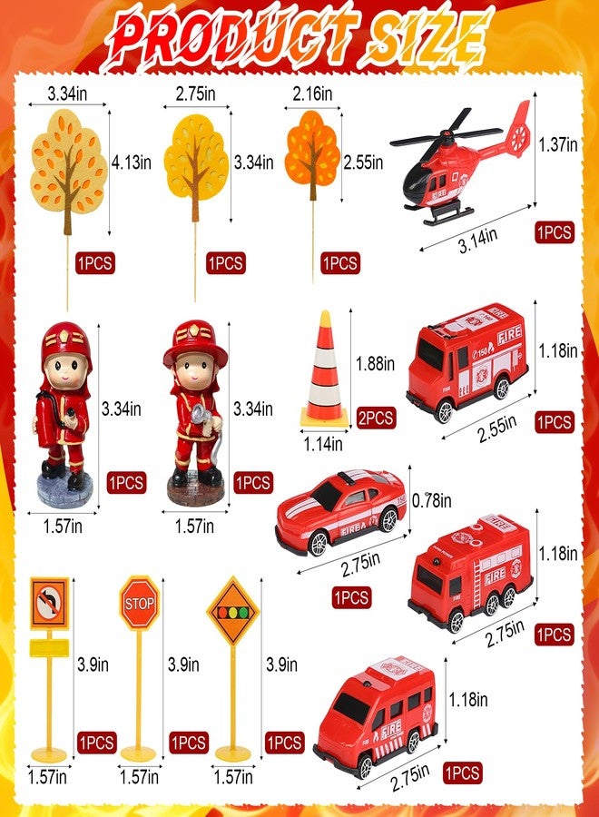 Knana 15Pcs Fire Truck Cake Toppers Fire Truck Birthday Decorations for Firefighter Birthday Party Favors - Image 2