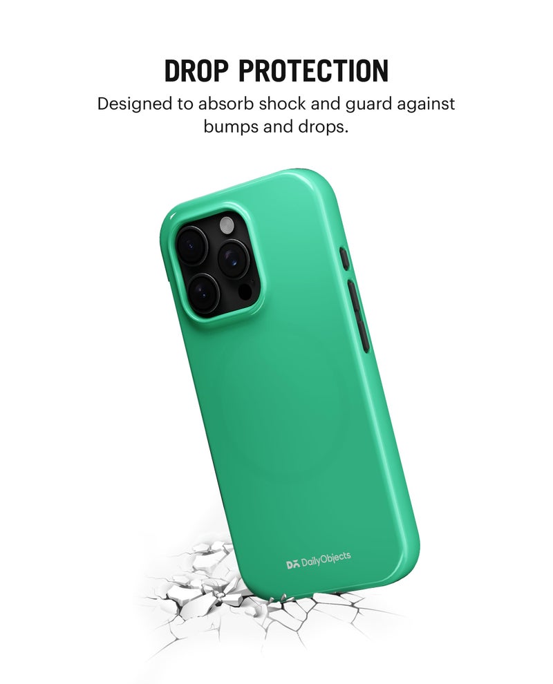DailyObjects Polycarbonate Enamel Bumper Magsafe Case For iPhone 16 Pro Max Compatible With Mag-Safe Wireless Charging | Mint Hybrid Magnetic Back Cover - Image 4