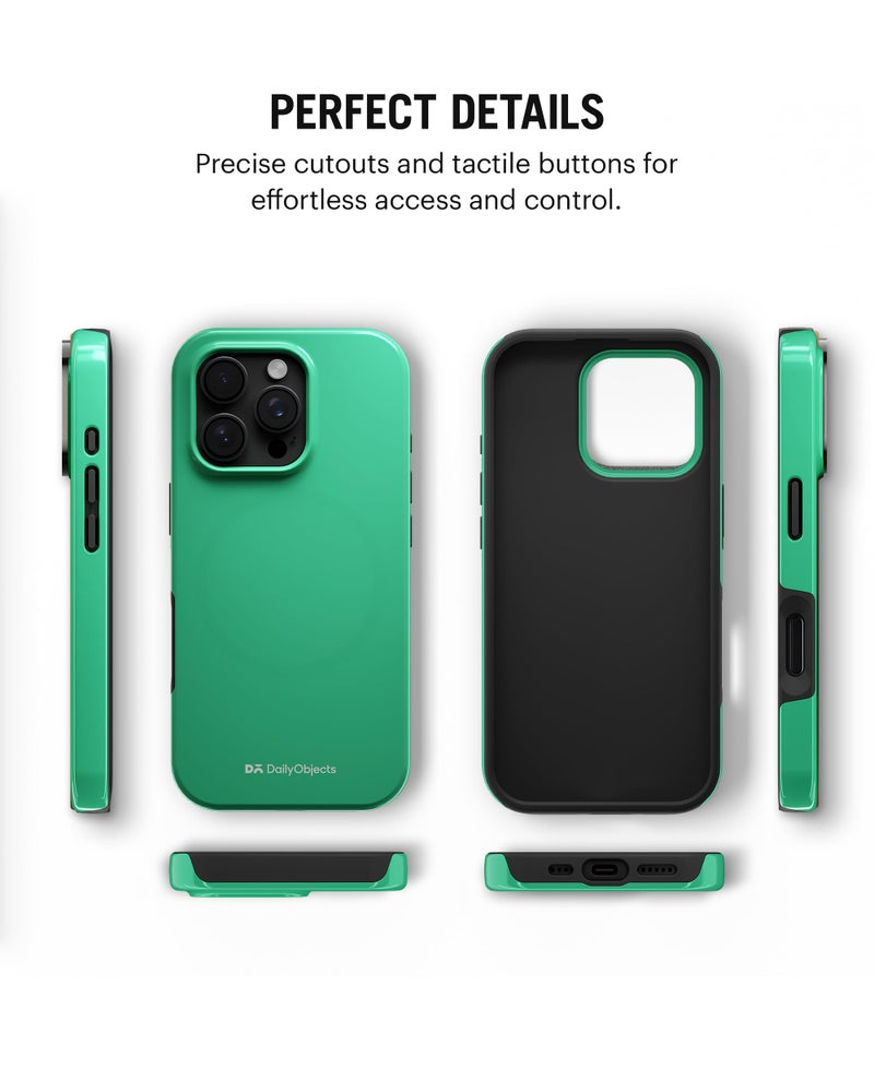 DailyObjects Polycarbonate Enamel Bumper Magsafe Case For iPhone 16 Pro Max Compatible With Mag-Safe Wireless Charging | Mint Hybrid Magnetic Back Cover - Image 5