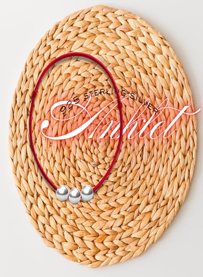 DARSHRAJ 925 Sterling Silver Anklet with 3 Moving Ball on Red Thread | Handmade Jewelry for Women & Girls - Image 2