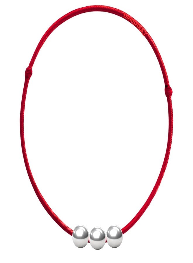 DARSHRAJ 925 Sterling Silver Anklet with 3 Moving Ball on Red Thread | Handmade Jewelry for Women & Girls - Image 1
