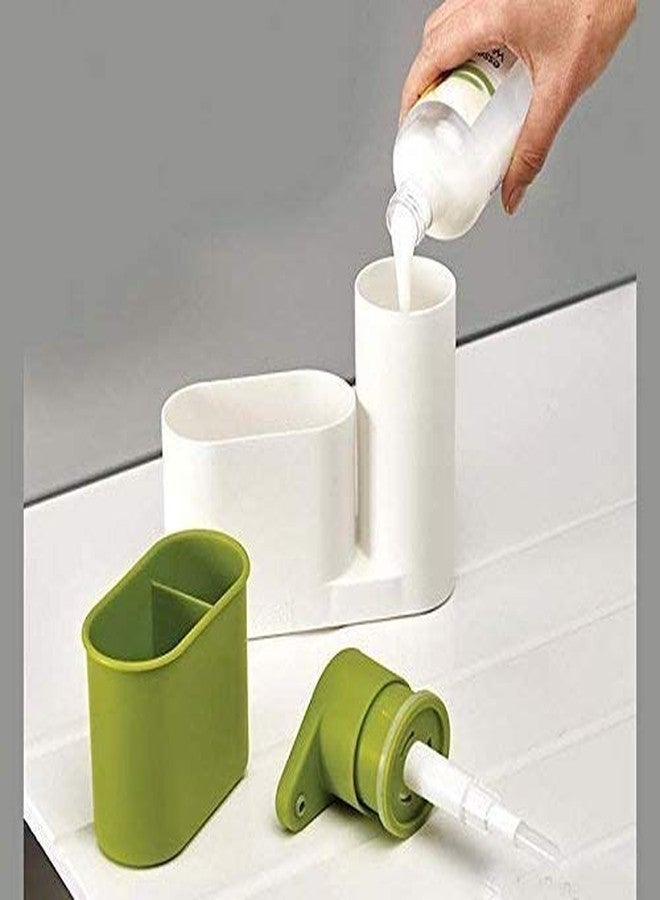 PAVITYAKSH 2 in 1 Sink Tidy Set Stand for Kitchen & Bathroom Storage Organizer Soap Holder with Liquid Dispenser, Multicolour (K65) - Image 3