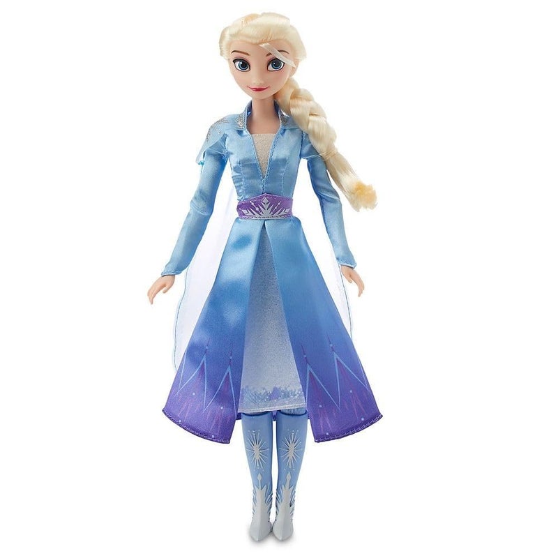 Disney store مجموعة دمى الغناء الرسمية من متجر ديزني - إلسا - دمية أزياء بزي ساتان، عباءة أورغنزا، وشعر مضفر - Image 1