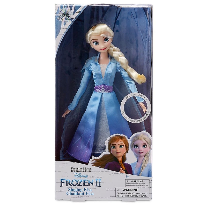 Disney store مجموعة دمى الغناء الرسمية من متجر ديزني - إلسا - دمية أزياء بزي ساتان، عباءة أورغنزا، وشعر مضفر - Image 3