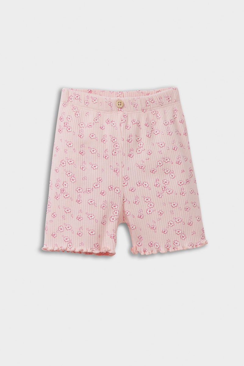 DeFacto Baby Girl Biker Flower Normal Waist Shorts - Image 1