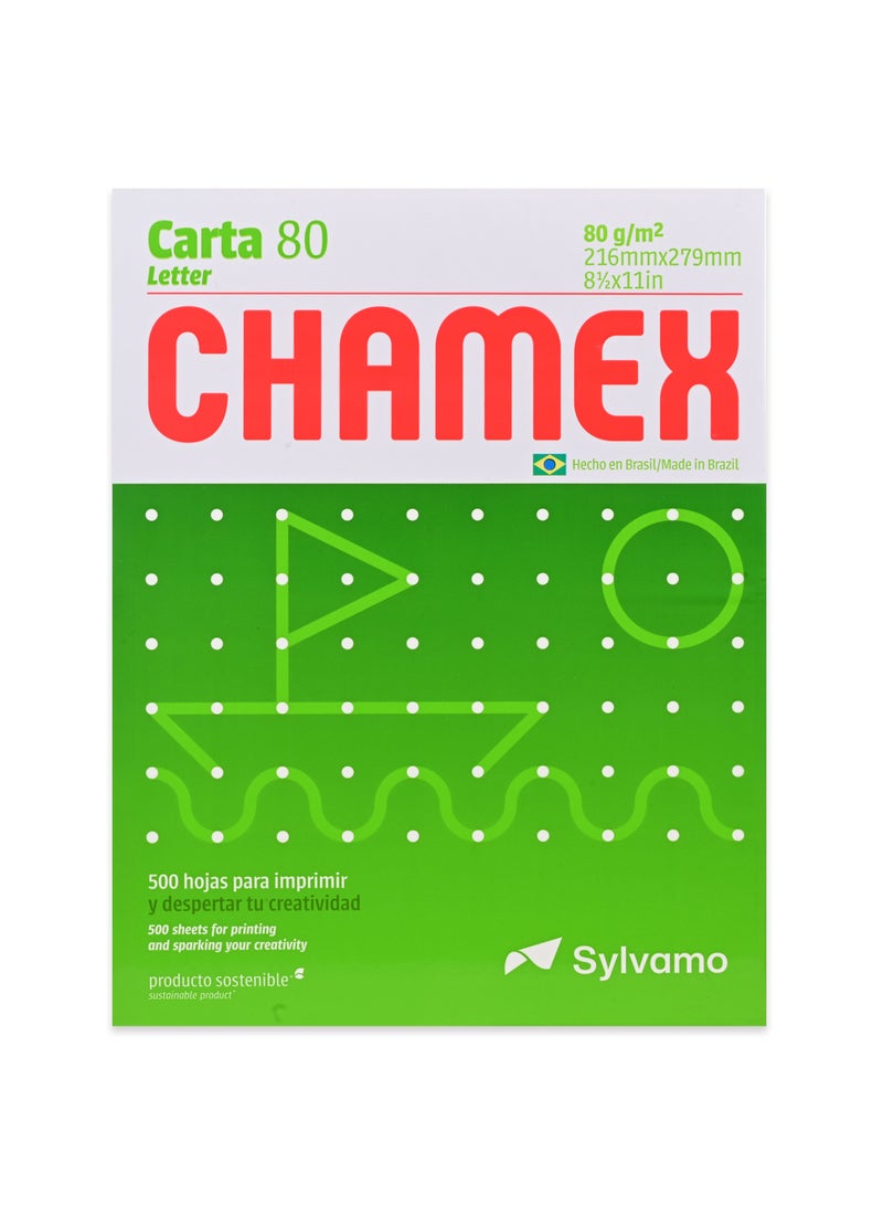 CHAMEX عبوة من 10 رزم ورق تصوير "شامكس" بحجم رسالة: 8.5"X11" - C5PW80G85X11 - Image 2