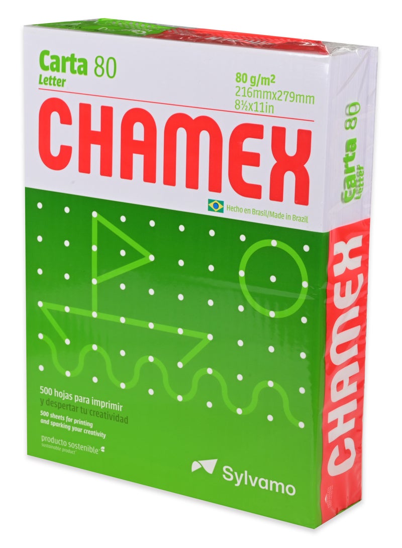 CHAMEX عبوة من 10 رزم ورق تصوير "شامكس" بحجم رسالة: 8.5"X11" - C5PW80G85X11 - Image 3