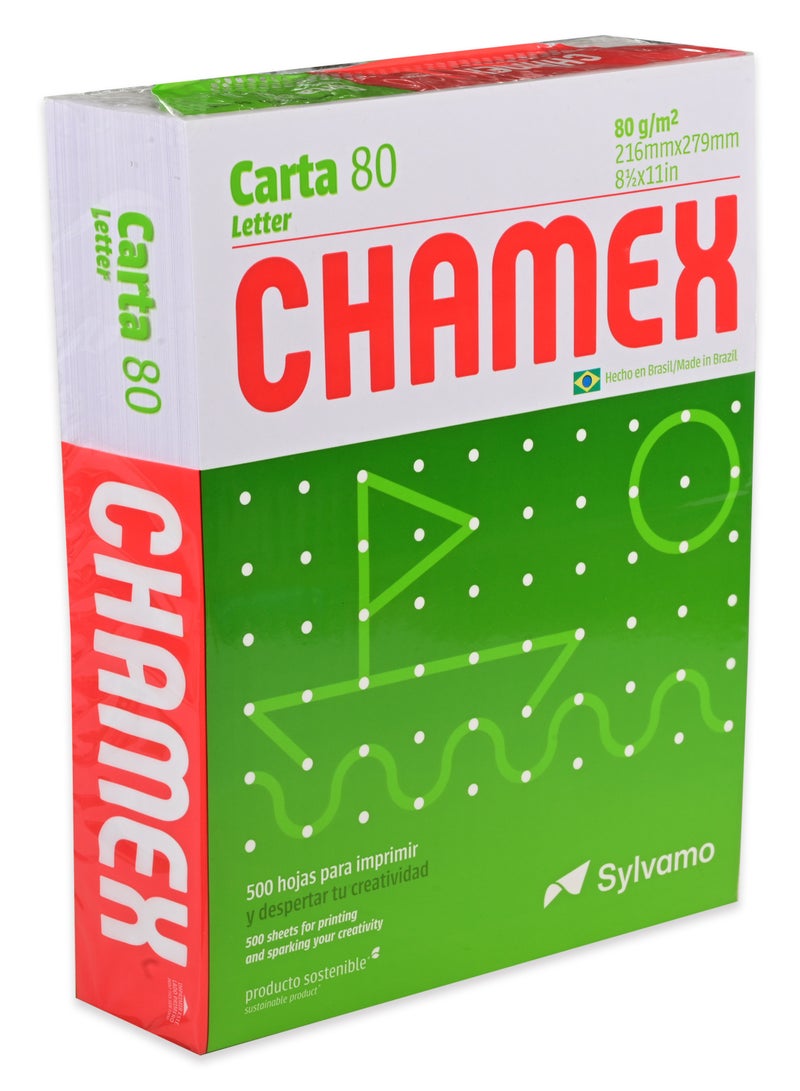 CHAMEX عبوة من 10 رزم ورق تصوير "شامكس" بحجم رسالة: 8.5"X11" - C5PW80G85X11 - Image 4