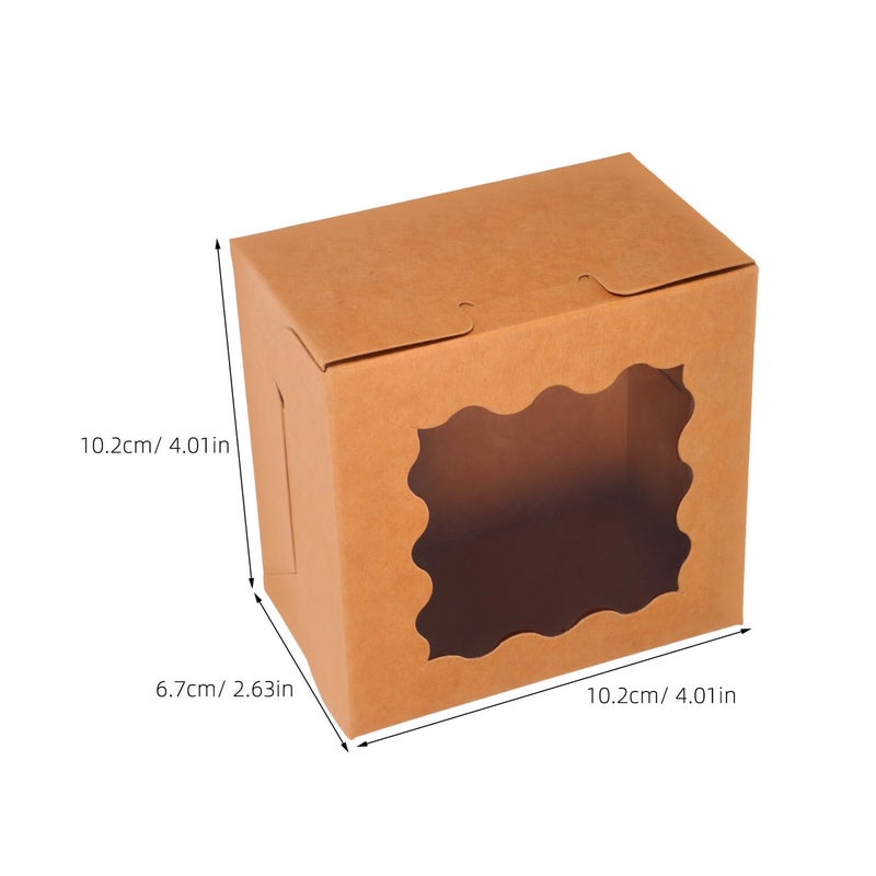 50pcs Small Kraft Paper Bakery Boxes Light Brown Pastry Packaging For Cupcakes Cookies - Image 3