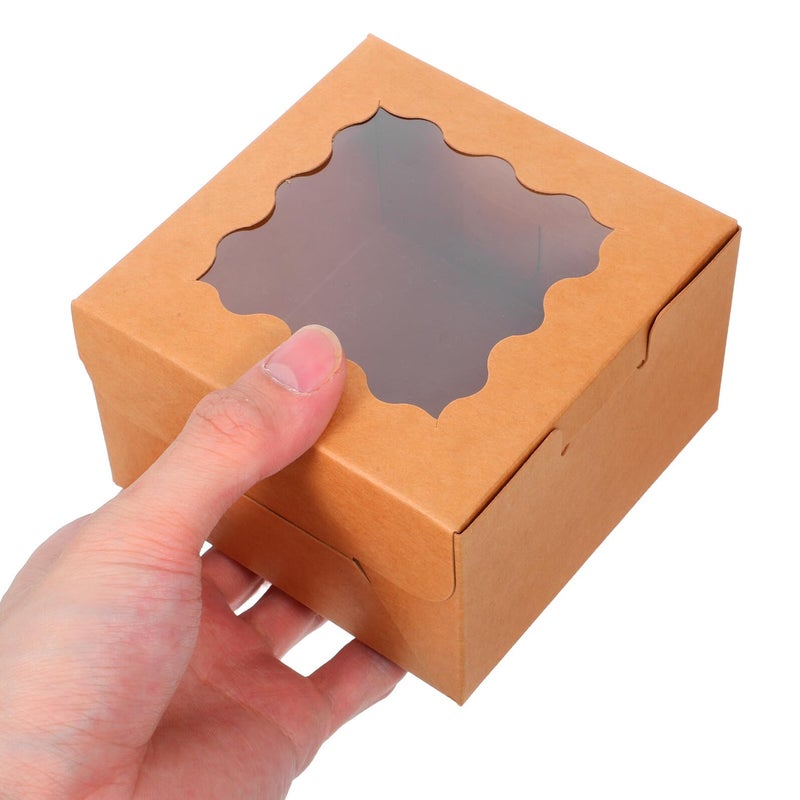 50pcs Small Kraft Paper Bakery Boxes Light Brown Pastry Packaging For Cupcakes Cookies - Image 5