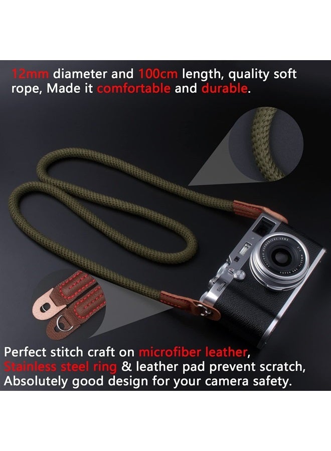 VKO Camera Strap, Camera Rope Strap Neck Shoulder Strap Compatible with Sony Canon Nikon Fuji Mirrorless DSLR SLR Camera 100cm Green - Image 5