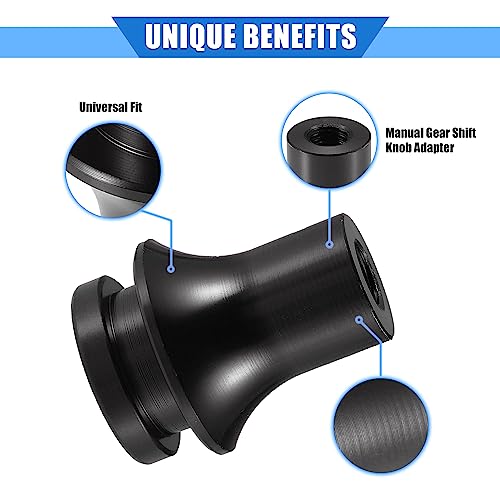 VekAuto Car Gear Shift Knob Adapter, M10x1.5 Shifter Boot Retainer Universal for Manual Transmission Vehicles Durable Aluminum Alloy Black - Image 3