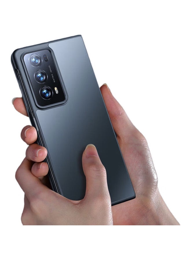 Keklle Phone Case For Honor Magic V2 Foldable Screen Smartphone, Matte Electroplated Anti-Drop Business Ultra-Thin Protective Cover For Men, Feather Sand Black - Image 1