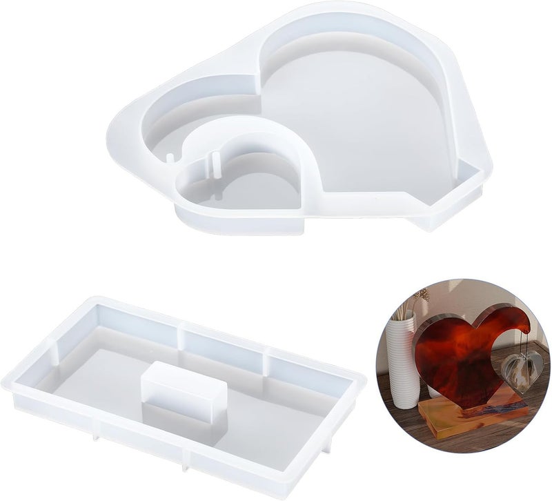 PEACORA Resin Mould Heart Large Silicone Mould Hanging Heart Shaped Picture Frame Photo Display for Anniversay gifiting DIY Crafts Home Decoration Wedding - Image 2