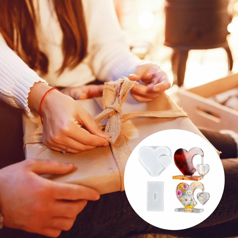 PEACORA Resin Mould Heart Large Silicone Mould Hanging Heart Shaped Picture Frame Photo Display for Anniversay gifiting DIY Crafts Home Decoration Wedding - Image 3