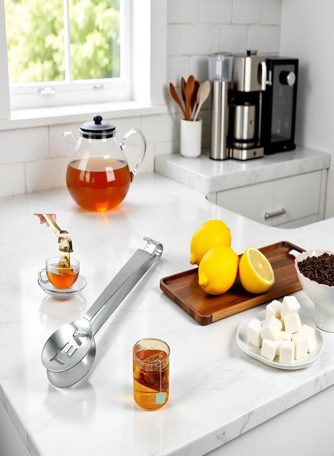 GANPUB Tea Tongs,Tea Bag Squeezer Tongs,Tea Bag Squeezer,Stainless Steel,Round Tea Filter Clamp,Tea Bag Strainer Clip Tea Holder for Gripping Tea Strainer Spoon for Ice Sugar Cubes Bar - Image 5