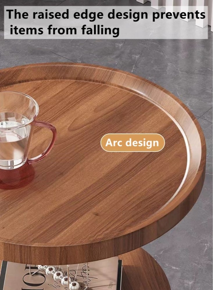 كوتيس 3-طبقات طاولة القهوة الشمال أريكة الجانب الزخرفية مساحة صغيرة غرفة المعيشة غرفة نوم فناء خمر نهاية الجدول بني/ذهبي 40x62 سم - Image 3