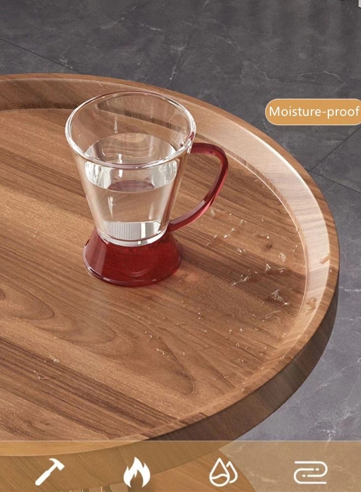 كوتيس 3-طبقات طاولة القهوة الشمال أريكة الجانب الزخرفية مساحة صغيرة غرفة المعيشة غرفة نوم فناء خمر نهاية الجدول بني/ذهبي 40x62 سم - Image 5